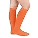 Orange Baseball Socks Youth Soccer Boys Girls Kids Baseball Softball Football Knee High Socks Cotton Athletic Stocking for Kids 1 Pack Deep Orange 6-9T