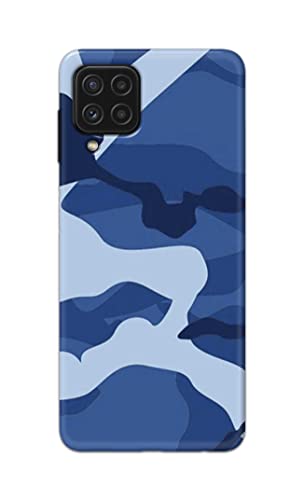 Image of Printed Hard Back Cover Case for Samsung Galaxy A22 4G Back Cover (Army Blue Pattern) -203