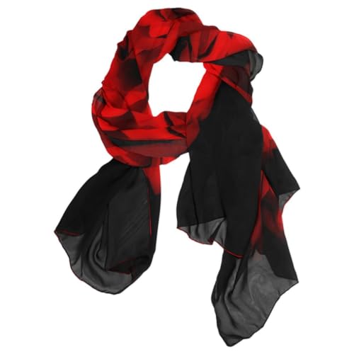 Shawl Wrap, Red Rose On Black Womens Large Chiffon Scarf Lightweight for Dresses4