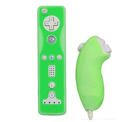 Silicone Rubber Case Protective Soft Gel Cover Skin Shell for Wii Remote Controller for Wii Nunchuk Joystick Silicone Case (Green)