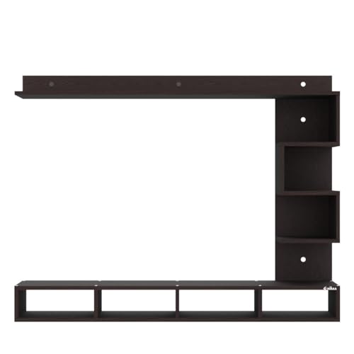 Image of Anikaa Laura Engineered Wood Wall Mount TV Unit /TV Stand /TV Cabinet /TV Entertainment Unit /Set Top Box Stand (Ideal for 43 Inch) (D.I.Y) (Wenge)