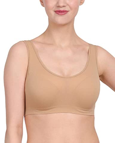 ok interprices Girls/Women's Cotton Stretchable Non-Padded and Wire Free Air Sports Bra (Free Size) Baby Skin-picture-39