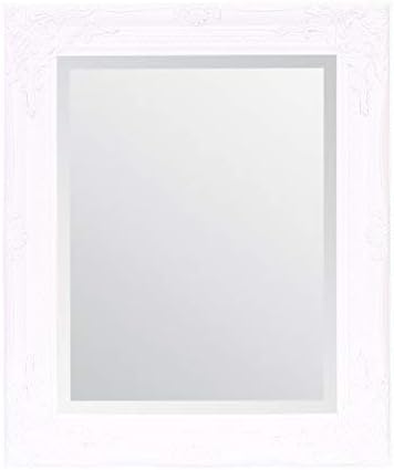 Select Mirrors Rhone Wall Mirror  French Vintage, Antique Baroque Style - 50cm x 60cm (White Matt)