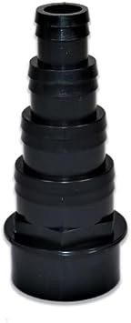 eco-filtration 1.5″/43MM 4 Stepped Black HOSETAIL Solvent Weld KOI Fish Pond Tank Filter Pipe