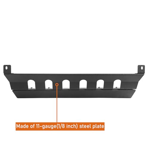 Hooke Road Wrangler JK Front Skid Plate Bumper Cover Texured Black Steel for Jeep Wrangler JK 2007-2018