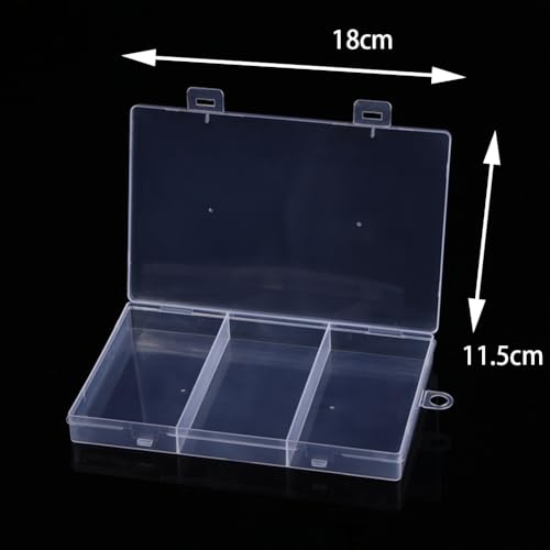 kkrrammii 2 Pack Bandaid Organizer Holder Clear Plastic 3 Grid Storage Box Small Parts Jewelry Utility Case for Home Travel First Aid