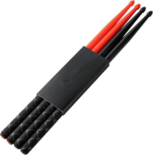 Baguettes de batterie 5A en nylon (lot de 2 paires) antidérapantes pour débutant