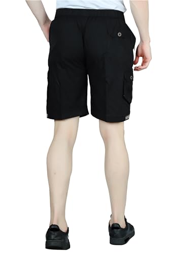 Image of Men Cotton Regular Fit Solid Short | 2 Zipper Pocket | 3 Button Pockets | Versatile Half Pants for Everyday -