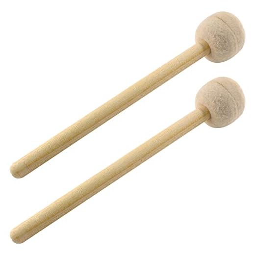 Jiozermi 2 Pcs Drum Mallet, Beige, 13.22 Inches for Drums Snare Drums