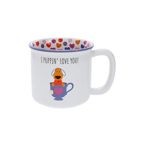 Pavilion Gift Company - I Puppin Love You - 18 oz Coffee Mug Tea Cup K9 Puppy Doggy Pet Lover Dog Mom Dad Present
