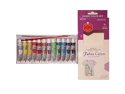 Fabric Color Starter Acrylic Art Paint Set 6ML Tube Painting on Fabrics Drawing Tools for School Kids DIY.