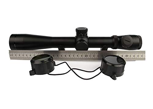 Lunette de visée pour Fusil Tactique 3,5-10X40mm Airsoft Sniper Scope Rapid Rangefinder Réticule Lumineux Rouge avec Anneaux de Montage Libres 20mm/11mm
