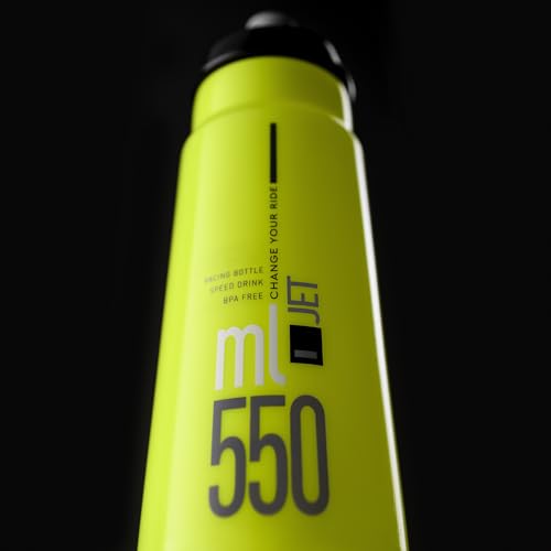 Botella de Agua para Ciclismo Elite Jet – 550 ml – Negro con Logo Gris – Alta Flujo, Biodegradable, Libre de BPA miniatura 3