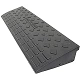 HQHAOTWU Rubber Curb Ramp Heavy Duty Single Loading Ramps Rise 3.7in High Driveway Curb Slope Ramp for Cars Wheelchair Loading Dock with 2 Pre-drilled Mounting Holes