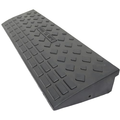 HQHAOTWU Rubber Curb Ramp Heavy Duty Single Loading Ramps Rise 3.7in High Driveway Curb Slope Ramp for Cars Wheelchair Loading Dock with 2 Pre-drilled Mounting Holes