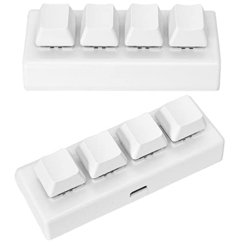 Mini 4 Keys Macro Mechanical Keypad Rgb Game Keyboard Portable One-Handed Fully Programmable Keys For Windows Mac Osu Hid Standard Keyboard, Red Switches, Rgb Backlight, Hot Swap, Type-C Usb Wired #TOP4