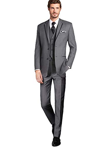 Costume 3 pièces homme coupe moderne smoking veste deux boutons gilet pantalon tux