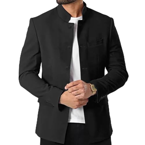 Tunique chinoise homme coupe ajustée et blazer traditionnel à col mandarin