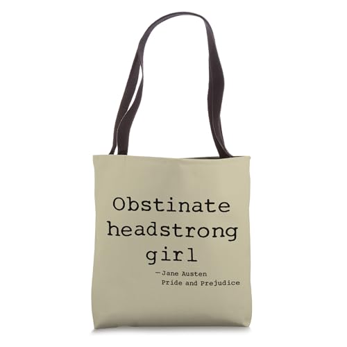 Obstinate Headstrong Girl Jane Austen Pride and Prejudice Tote Bag miniatura 1