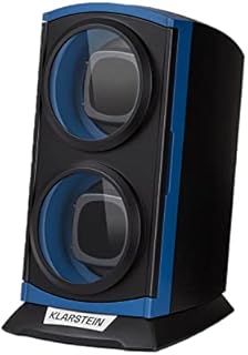 Klarstein St. Gallen Premium Uhrenbeweger, 2 Uhren, 4 Geschwindigkeiten, 3 Rotationsmodi, Acrylglas-Sichtfenster, Blaue LED-Beleuchtung, leise, abriebfester, widerstandsfähiger Kunststoff