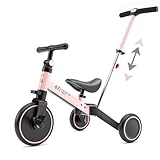 67i Tricycles for 1-3 Year Olds Toddler Bike with Push Handle Toddler Tricycle with Parent Push Handle Baby Balance Bike Boys and Girls Kids Trike with Adjustable Seat Removable Pedals (Pink)