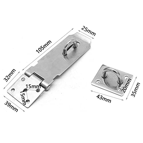 Serrure de porte en acier inoxydable loquet d'agrafe pour cadenas de ménage et boîte en bois