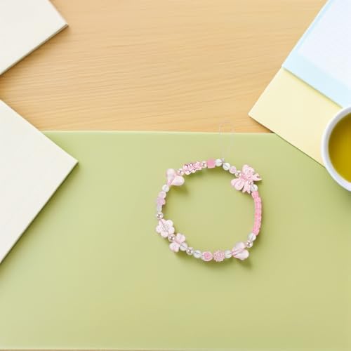 Pack de 6 correas para teléfono con cuentas de corazón y lazo de plástico 6