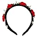 Shurhome Punk Buckle Flower Headband for Cosplay Parties 2000s Halloween Costume Hairhoop Rivet Studded Headbands Fashion Hairpiece