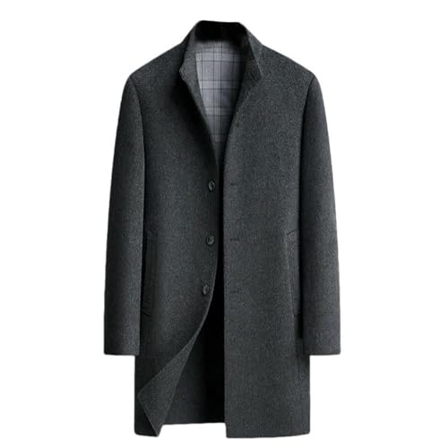 Abrigo largo de lana hombre invierno chaquetón elegante cachemira doble cara