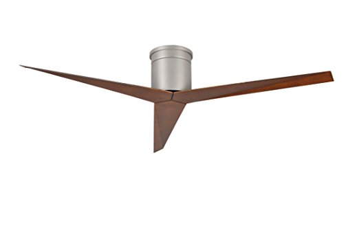Matthews Ekh-Bn-Wn Eliza 56" Outdoor/Indoor Damp Locations Hugger Ceiling Fan With Remote Control & Wall Control, 3 Blades, Brushed Nickel #TOP13