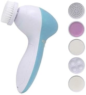 Electric Facial Cleansing Brush, 5-in-1 Spin Scrubber with Interchangeable Heads, Deep Pore Cleansing