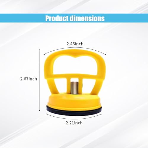 Image of 2PCS Car Dent Puller Kit Handle Lifter, Car Dent Puller Remover Tool, Powerful Suction Cup for Car Dent Repair, Glass and Tiles Lifting, and Objects Moving, Suitable for Most Car Models (Yellow)