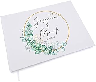 Personalised Wedding Guest Book With Eucalyptus Wreath