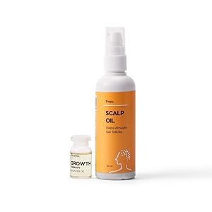 Traya Scalp Oil with Booster Oil Shots for Hair Growth | Contains Coconut Oil, Bhringraj Oil for Hair, ORPL, Wheat Germ Oil, Camphor Oil and Ylang Ylang Essential Oil (87ml)