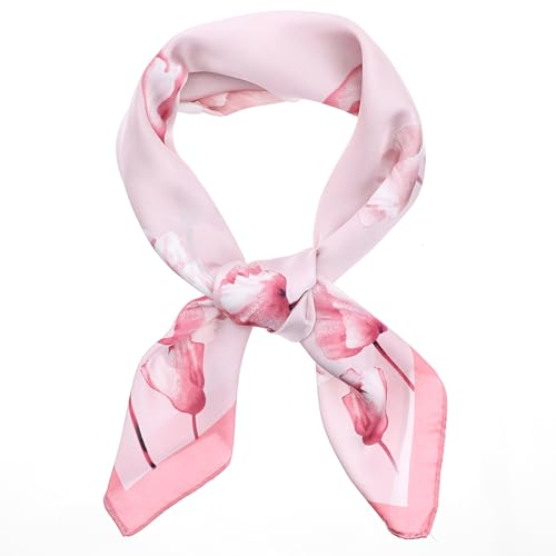 Head Scarf for Women, Satin Neck Scarf, Hair Scarf, Printed Square Scarf Bandanas for Women 27.5 × 27.5 Inches