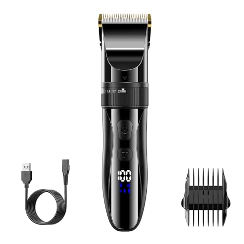 バリカン USB充電式 ヘアカッター LCDディスプレイ 3段階スピード プロ仕様 バッテリーが内蔵 アタッチメント付き 低騒音 静音タイプ 有線式/無線式 自動研磨 家庭用 業務用 子供用のサムネイル