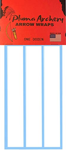 Pluma Archery Arrow Wraps | Cut for andard and Reduced Diameter Carbon Archery Shafts | Made for Arrows with Max Outside Diameter (OD) of 0.310 hes | Length 6 hes | Quantity - 12 (White, andard)