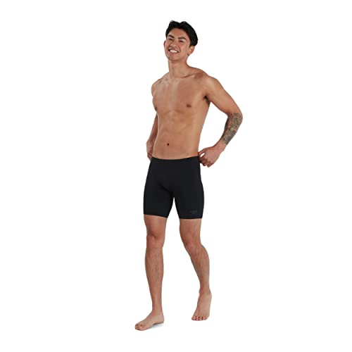Foto von Speedo Herren ECO Endurance+ V Cut Mid Jammer Schwimmhose | Chlorbeständig | Recyclingmaterial | Bequeme Passform | Schwimmtraining | Fitness Schwimmbekleidung, Schwarz, 32