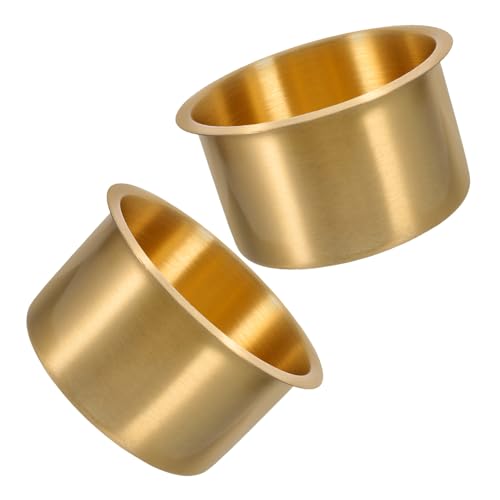 Didiseaon 2 Portavasos Empotrados para Autocaravana de Acero Inoxidable Chapado Soporte para Bebidas Marinas Insertos de 9X55 CM para Sofá Almacenamiento Resistente para Camping y
