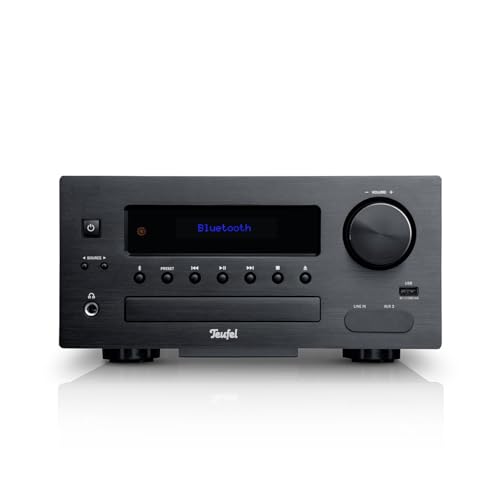 Teufel KOMBO 43 CD-Receiver - Kompakter HiFi-Stereo-Receiver 2 x 25 Watt Bluetooth mit aptX UKW & Digitalradio (Schwarz)