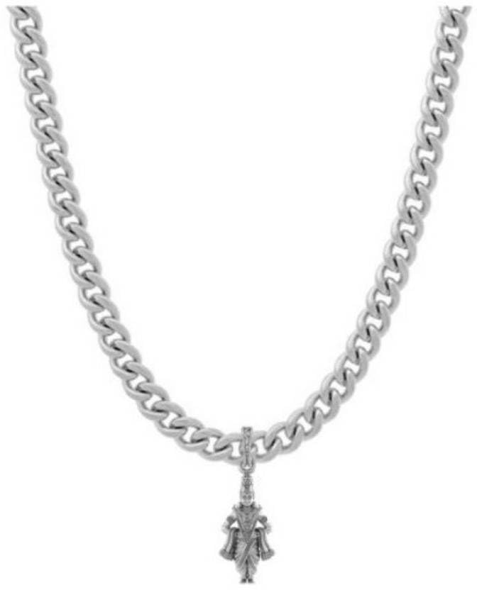 Pendentif en argent sterling chaîne gourmette 55.9 cm God Vitthal Ji Mtrolls petit modèle