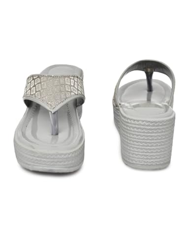 Image of Women's Wedge Heel Flip Flops | Stylish Platform Slippers for Women | Soft Cushioned Comfort | Anti-Slip Sandals | Casual Slip-On Thong Sandals