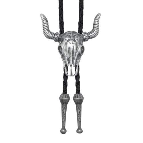 Wincredulous Corbata de cuero de vaquero ajustable, 37.5 pulgadas, collar de cuerda de cuero hecho a mano, con temática de rodeo occidental, accesorios de disfraz para hombres y mujeres, Cuero