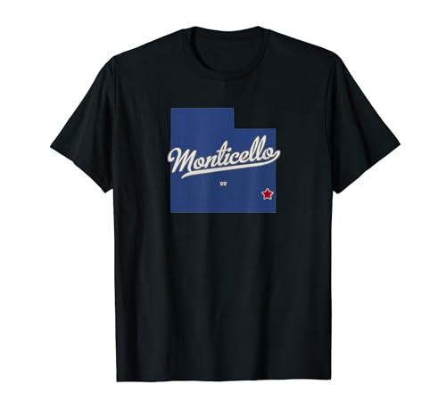 Monticello Utah UT Map T-Shirt