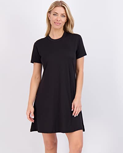 Real Essentials 3-Pack: Women's Super-Soft Short Sleeve Dress Loose Casual Plain Simple Summer T-Shirt (Available in Plus)2