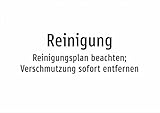 Limpieza: seguir el plan de limpieza; eliminar la suciedad inmediatamente, pegatina A3: 420 x 297 mm, sin gráficos, solo texto