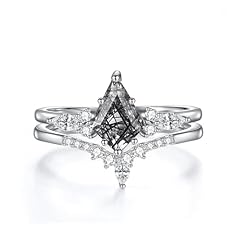 Black Rutilated Quartz - Ring Set