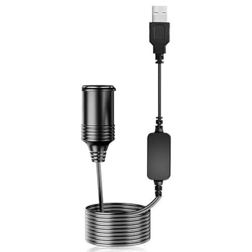 Image of STHIRA USB to Cigarette Lighter Socket, USB 5V to 12V Cigarette Lighter Converter, 1.2 Meter Long Cable, Plug and Go, Universal for 12W Devices, USB to 12V Cigarette Lighter for Car Fan, Dash Cam