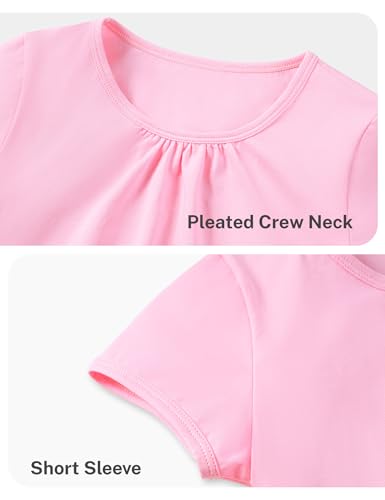 Image of Girls Short Sleeve Shirts Cotton Crew Neck T-Shirt Kids Plain Tees Tops Size 5-12 Years