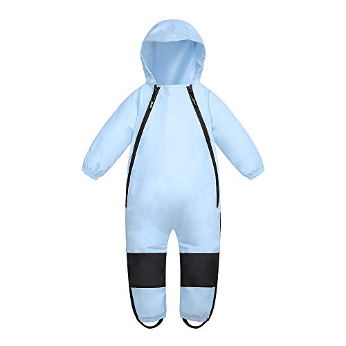 HAPIU Kids Toddler Rain Suit Muddy Buddy Waterproof Coverall Blue 4T Original